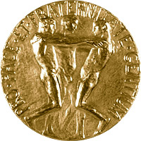 Photograph of the Nobel Peace Prize's reverse.