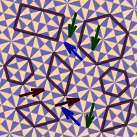 Various areas of tiling are grouped together to show possible patterns.