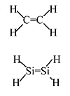 Lewis structure of ethylene and silylene.