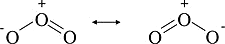 The Lewis Structures of O3, ozone.