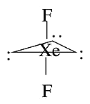 The linear version of the XeF2 molecule.